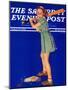 "Girl at Bat," Saturday Evening Post Cover, August 10, 1940-Douglas Crockwell-Mounted Giclee Print