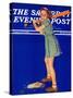 "Girl at Bat," Saturday Evening Post Cover, August 10, 1940-Douglas Crockwell-Stretched Canvas