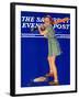 "Girl at Bat," Saturday Evening Post Cover, August 10, 1940-Douglas Crockwell-Framed Giclee Print