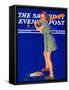 "Girl at Bat," Saturday Evening Post Cover, August 10, 1940-Douglas Crockwell-Framed Stretched Canvas