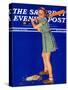 "Girl at Bat," Saturday Evening Post Cover, August 10, 1940-Douglas Crockwell-Stretched Canvas