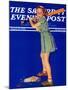"Girl at Bat," Saturday Evening Post Cover, August 10, 1940-Douglas Crockwell-Mounted Giclee Print