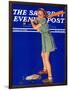 "Girl at Bat," Saturday Evening Post Cover, August 10, 1940-Douglas Crockwell-Framed Giclee Print