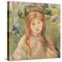 Girl at Mesnil, 1892-Berthe Morisot-Stretched Canvas