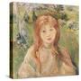 Girl at Mesnil, 1892-Berthe Morisot-Stretched Canvas