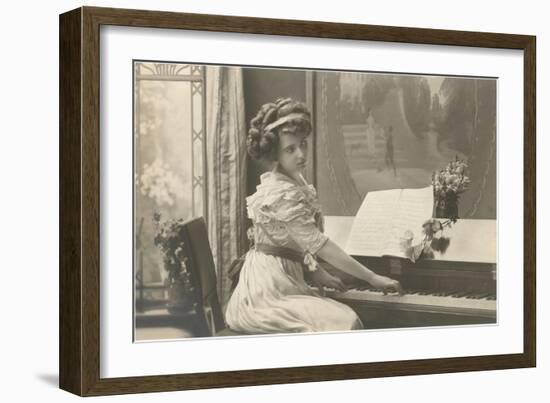 Girl at Piano-null-Framed Art Print