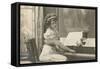Girl at Piano-null-Framed Stretched Canvas