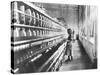 Girl at Spinning Machine-Lewis Wickes Hine-Stretched Canvas