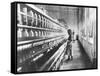 Girl at Spinning Machine-Lewis Wickes Hine-Framed Stretched Canvas