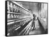 Girl at Spinning Machine-Lewis Wickes Hine-Framed Stretched Canvas