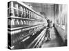 Girl at Spinning Machine-Lewis Wickes Hine-Stretched Canvas