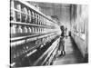 Girl at Spinning Machine-Lewis Wickes Hine-Stretched Canvas