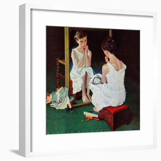 "Girl at the Mirror", March 6,1954-Norman Rockwell-Framed Giclee Print