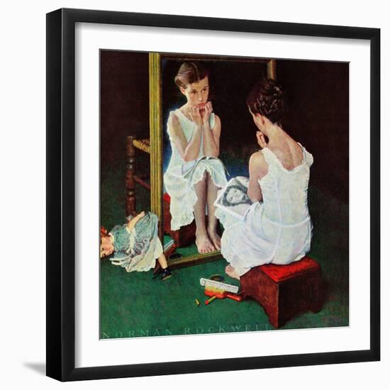 "Girl at the Mirror", March 6,1954-Norman Rockwell-Framed Giclee Print