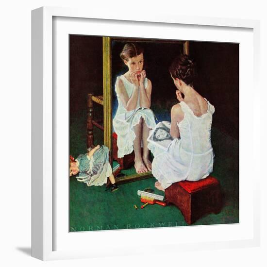 "Girl at the Mirror", March 6,1954-Norman Rockwell-Framed Giclee Print