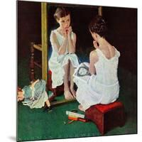 "Girl at the Mirror", March 6,1954-Norman Rockwell-Mounted Giclee Print