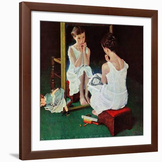 "Girl at the Mirror", March 6,1954-Norman Rockwell-Framed Giclee Print