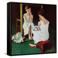 "Girl at the Mirror", March 6,1954-Norman Rockwell-Framed Stretched Canvas