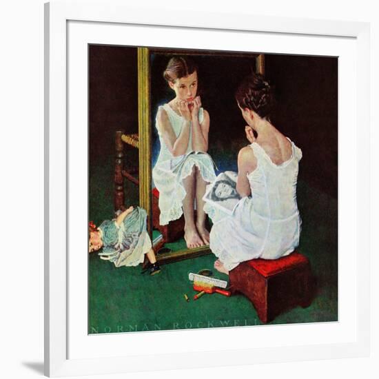 "Girl at the Mirror", March 6,1954-Norman Rockwell-Framed Giclee Print