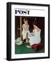 "Girl at the Mirror" Saturday Evening Post Cover, March 6,1954-Norman Rockwell-Framed Giclee Print