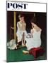"Girl at the Mirror" Saturday Evening Post Cover, March 6,1954-Norman Rockwell-Mounted Giclee Print