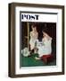 "Girl at the Mirror" Saturday Evening Post Cover, March 6,1954-Norman Rockwell-Framed Premium Giclee Print