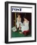 "Girl at the Mirror" Saturday Evening Post Cover, March 6,1954-Norman Rockwell-Framed Premium Giclee Print