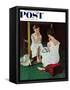 "Girl at the Mirror" Saturday Evening Post Cover, March 6,1954-Norman Rockwell-Framed Stretched Canvas