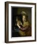 Girl at the Mirror-Paulus Moreelse-Framed Art Print