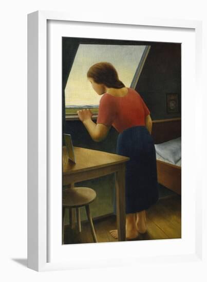 Girl at the Window, 1924-Georg Schrimpf-Framed Giclee Print