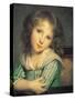 Girl at the Window-Jean-Baptiste Greuze-Stretched Canvas