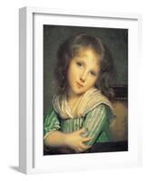 Girl at the Window-Jean-Baptiste Greuze-Framed Giclee Print