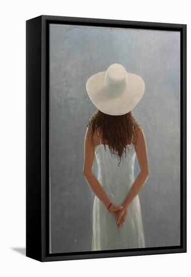Girl Backview (Oil on Canvas)-Lincoln Seligman-Framed Stretched Canvas
