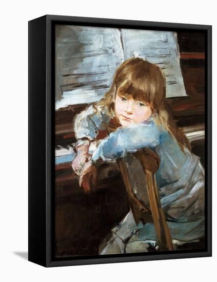 Girl before the Piano, Late C19th-Francisco Torrescassana-Framed Stretched Canvas