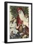 Girl Being Shown Illustrated Book by Father Christmas-null-Framed Giclee Print