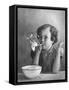 Girl Blowing Soap Bubbles-Gjon Mili-Framed Stretched Canvas