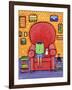 Girl Books Cats Reading Chair-Shelagh Duffett-Framed Giclee Print