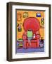 Girl Books Cats Reading Chair-Shelagh Duffett-Framed Giclee Print