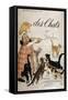 Girl Bringing a Milk Bowl to Cats - Cover “” Cats” by Steinlen, N.D. 19Th.-Theophile Alexandre Steinlen-Framed Stretched Canvas