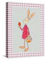 Girl Bunny with Egg and Basket-Effie Zafiropoulou-Stretched Canvas