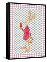 Girl Bunny with Egg and Basket-Effie Zafiropoulou-Framed Stretched Canvas