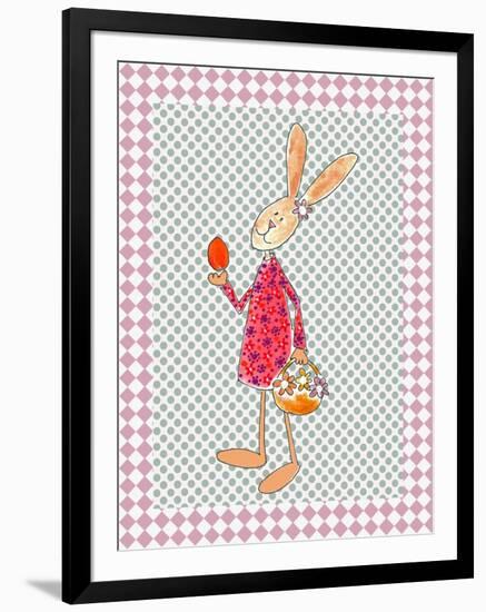 Girl Bunny with Egg and Basket-Effie Zafiropoulou-Framed Giclee Print