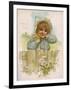 Girl, Buttercups, Daisies-Harriett M Bennett-Framed Art Print