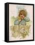 Girl, Buttercups, Daisies-Harriett M Bennett-Framed Stretched Canvas