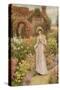 Girl by a Herbaceous Border-William Affleck-Stretched Canvas