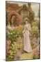 Girl by a Herbaceous Border-William Affleck-Mounted Giclee Print