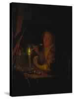 Girl by Candlelight-Godfried Schalcken-Stretched Canvas