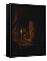 Girl by Candlelight-Godfried Schalcken-Framed Stretched Canvas