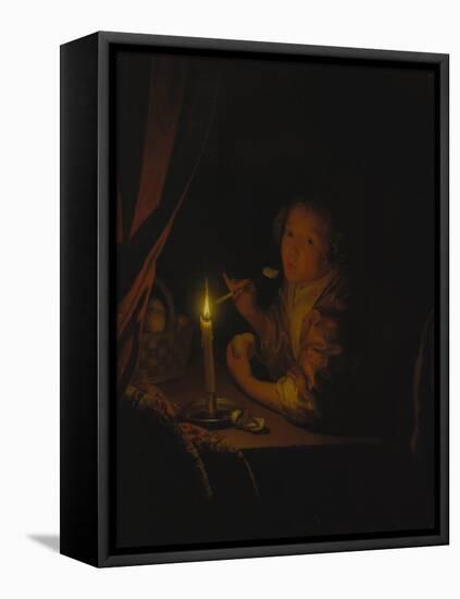 Girl by Candlelight-Godfried Schalcken-Framed Stretched Canvas