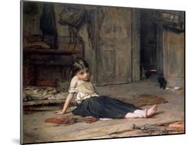 Girl by the Fireside, 1867-Frank Holl-Mounted Giclee Print